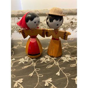 Vtg. Japanese wooden kokeshi dolls